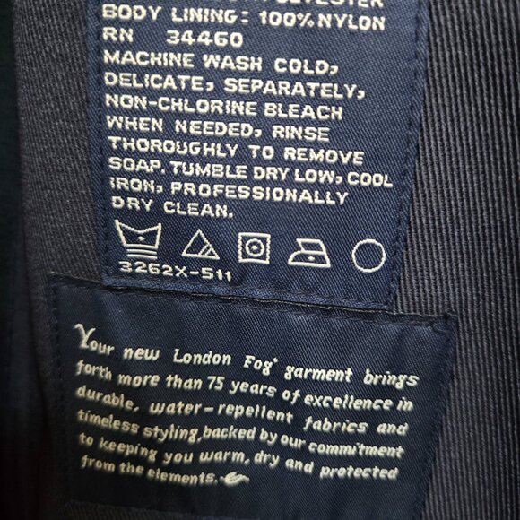 London Fog Vintage Women's Trench Rain Coat Lined Black size 8 - Picture 4 of 5